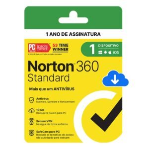 Antivírus Norton 360 Standard - 1 Dispositivo - 12 Meses ESD - 21405595