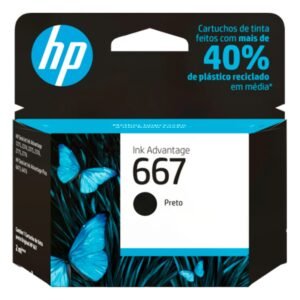 Cartucho Tinta HP 667 Preto - 3YM79AB