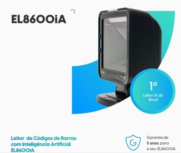 Leitor Elgin Fixo com Fio 2D EL8600i IA USB 46EL8600IM00