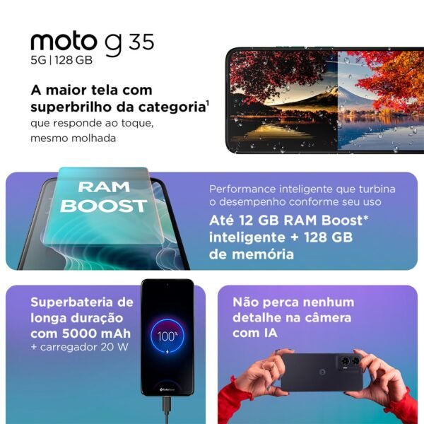 Smartphone Motorola G35 XT2433-1 For Business Grafite 5G 128GB - PB3F0009BR - Image 7