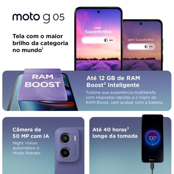 Smartphone Motorola XT2523-2 G05 For Business Cinza 128GB com Capa + Alça + Película - PB6K0039BR - Image 7