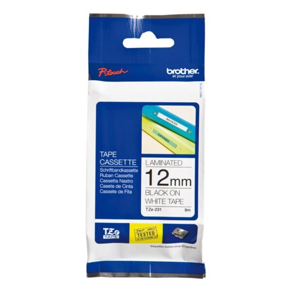 Fita Brother Preto/Branco para Rotuladores - TZE231 - Image 4